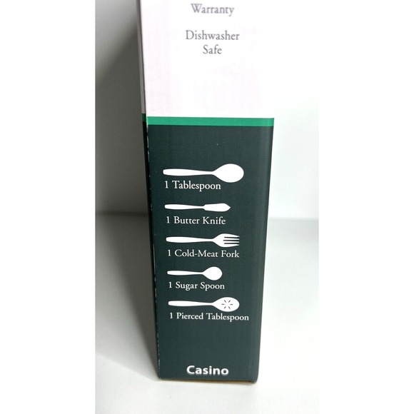 International Home 5 Piece Hostess Set Stainless Steel Flatware Casino Pattern - Picture 9 of 9